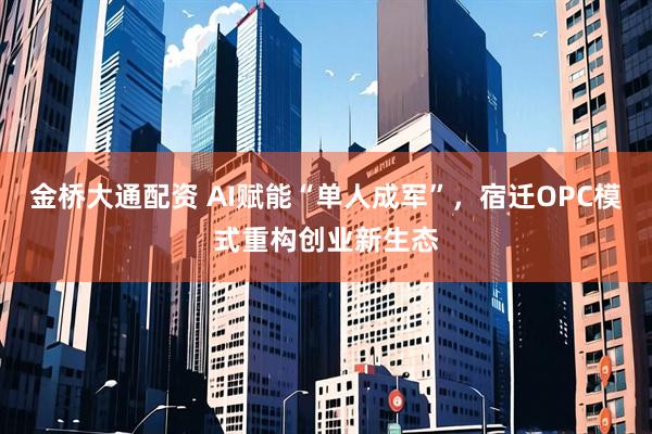 金桥大通配资 AI赋能“单人成军”,宿迁OPC模式重构创业新生态